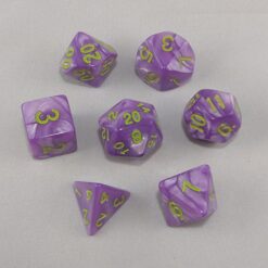 Dice Marbled Lavender with Gold Numbers Dice