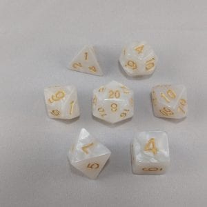 Dice Marbled White with Gold Numbers Dice