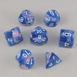 Dice Gemini Blue/Pink with White Numbers Dice