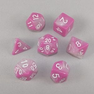 Dice Gemini Pink/White with White Numbers Dice