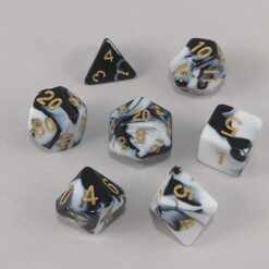 Dice Gemini White/Black with Gold Numbers Dice
