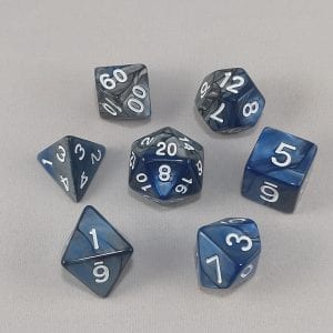 Dice Gemini Blue/Gray with White Numbers Dice