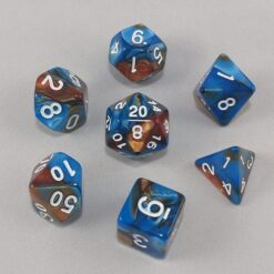 Dice Gemini Blue/Brown with Gold Numbers Dice