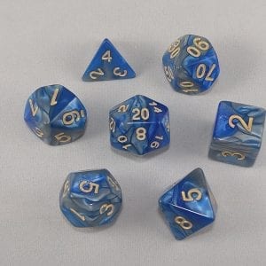 Dice Gemini Dark Blue/Gray with Gold Numbers Dice