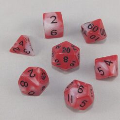 Dice Gemini Red/White with Black Numbers Dice