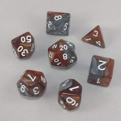 Dice Gemini Brown/Gray with White Numbers Dice