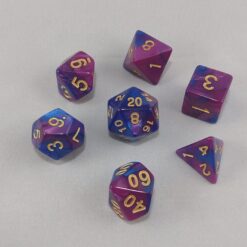 Dice Gemini Purple/Blue with Gold Numbers Dice