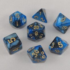 Dice Gemini Blue/Black with Gold Numbers Dice