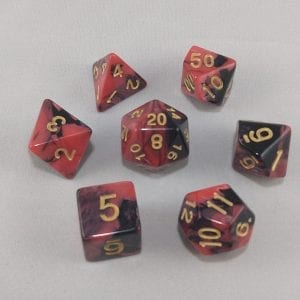 Dice Gemini Pink/Black with Gold Numbers Dice