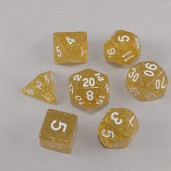 Dice Glitter Yellow Polyhedral Dice Set