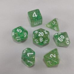 Dice Glitter Green Polyhedral Dice Set