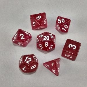 Dice Glitter Red Polyhedral Dice Set